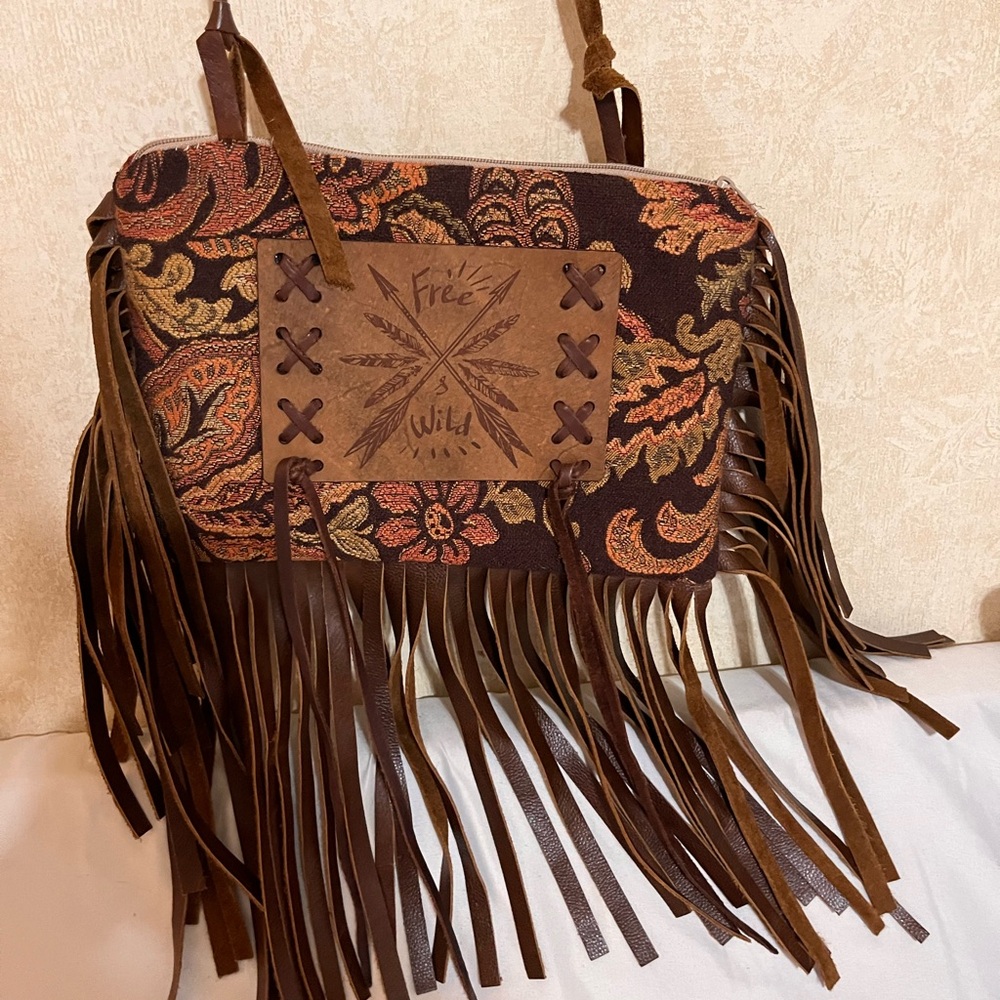 Keep It Gypsy Purse "FREE WILD" Fringe Hippie Hobo Western Country